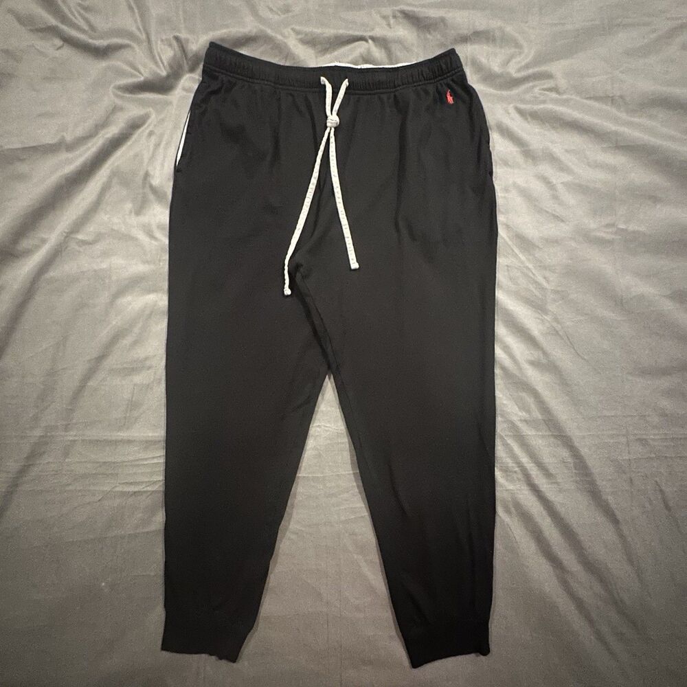 Polo Ralph Lauren Sleepwear Pants Men XL Black Lounge Jogger Pajama Red Pony